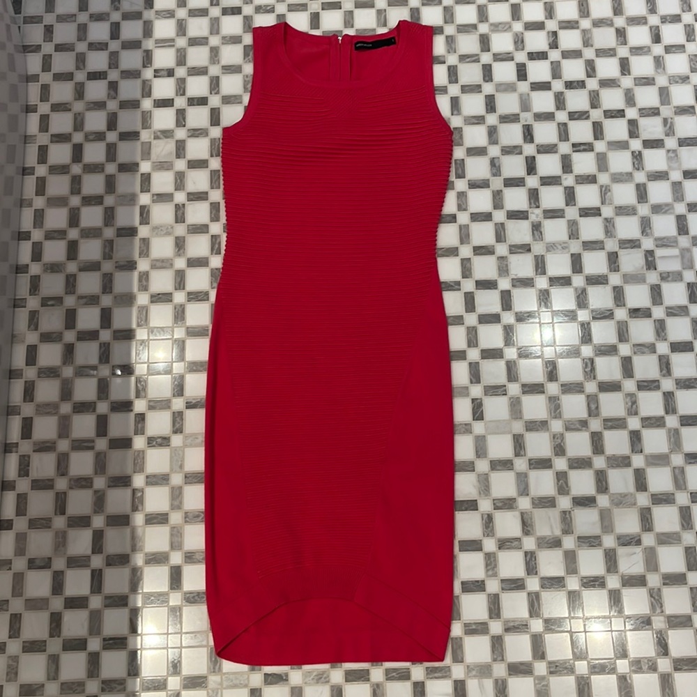 Karen Millen sleeveless knit dress in hot pink